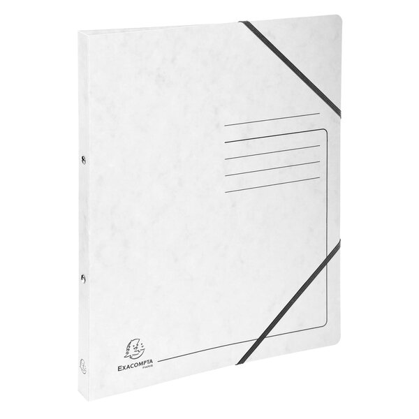 Classeur 2 Anneaux 15mm Carte Lustrée Imprimée - A4 - Blanc - X 10 - Exacompta