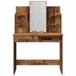 vidaXL Coiffeuse avec lumières LED vieux bois 96x40x142 cm