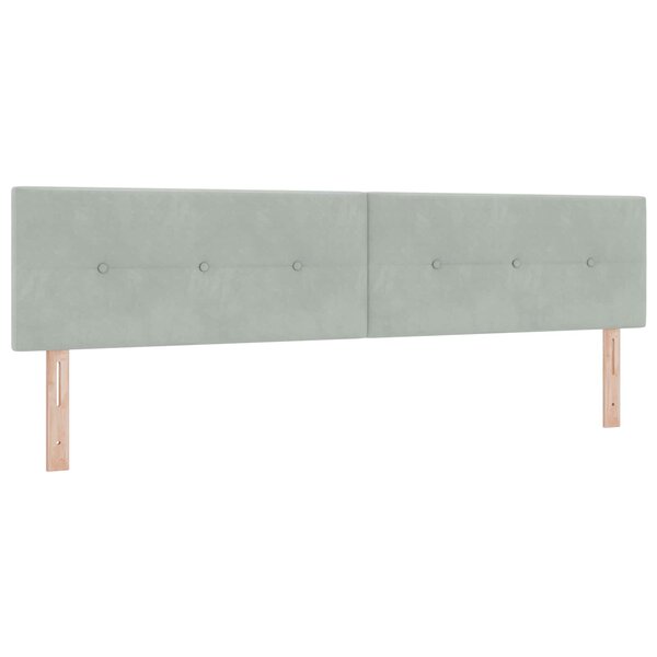 vidaXL Tête de lit LED avec bandes LED Gris clair 200 cm Velours