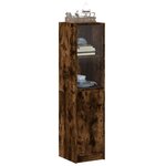 vidaXL Buffet avec porte en verre chêne fumé 35x37x142 cm