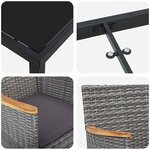 vidaXL Ensemble de salle à manger pour jardin 3 Pièces Gris Poly rotin