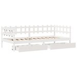 vidaXL Lit de jour et tiroirs sans matelas blanc 90x190 cm bois massif
