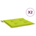 vidaXL Coussins de chaise de jardin lot de 2 vert vif 50x50x4 cm