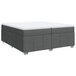 vidaXL Sommier à lattes de lit avec matelas Gris foncé 200x200cm Tissu