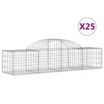 vidaXL Paniers à gabions arqués 25 Pièces 200x50x40/60 cm fer galvanisé