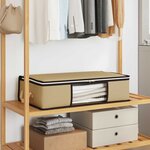 vidaXL Boîte de rangement avec fenêtre latérale transparente Crème
