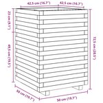 vidaXL Jardinière blanc 50x50x72 5 cm bois de pin massif