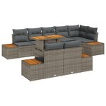 vidaXL Ensemble de salle à manger pour jardin 9 Pièces Gris  Marron