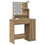 vidaXL Coiffeuse avec LED chêne artisanal 86 5x35x136 cm