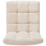 vidaXL Chaise pliable de sol Crème Microfibre