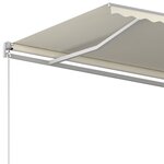 vidaXL Auvent rétractable automatique avec poteaux 5x3 m Crème