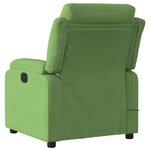 vidaXL Fauteuil inclinable de massage électrique vert clair velours