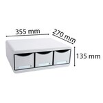 Exacompta Set de tiroirs de bureau Office 3 tiroirs Gris clair