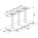 Table à manger extensible QUADRATO - 8 à 12 personnes - Mélaminé chêne et noir - 160-240 x 75 x 80 cm