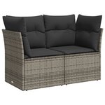 vidaXL Salon de jardin avec coussins 10 Pièces gris résine tressée