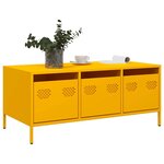 vidaXL Table basse jaune moutarde 101 5x50x43 5cm acier laminé à froid