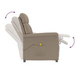 Fauteuil de massage vidaXL en tissu microfibre taupe