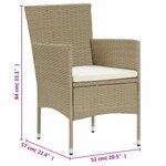 vidaXL Ensemble à manger de jardin 11Pièces Résine tressée Beige