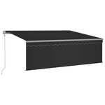 vidaXL Auvent automatique rétractable avec store 4x3 m Anthracite