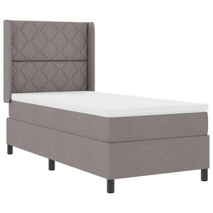 vidaXL Lit à ressorts avec matelas Taupe 90 x 200 cm tissu