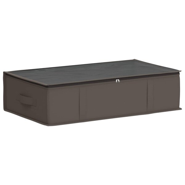 vidaXL Boîte de rangement avec fenêtre transparente Gris Tissu intissé