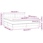 vidaXL Sommier à lattes de lit matelas et LED Gris foncé 160x200 cm