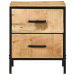 vidaXL Cabinet de chevet 40x35x50 cm Bois massif Mangue brut