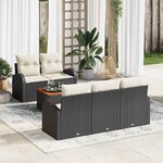 vidaXL Ensemble de canapé de jardin 6 Pièces Noir Poly rotin