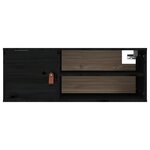 vidaXL Armoire murale Noir 80x30x30 cm Bois de pin massif