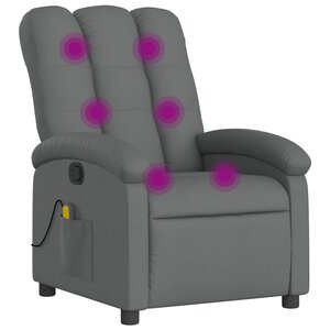 vidaXL Fauteuil de massage inclinable gris foncé tissu