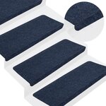 vidaXL Tapis d'escalier auto-adhésifs 15 Pièces 65x24 5x3 5 cm Bleu