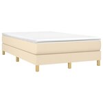 vidaXL Sommier à lattes de lit avec matelas crème 120x190 cm tissu
