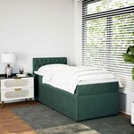 vidaXL Sommier à lattes de lit avec matelas Vert foncé 100x200 cm