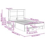 vidaXL Cadre de lit avec tiroir avec tête de lit Bois d'ingénierie