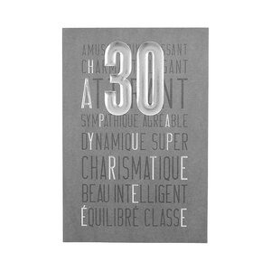 Carte Anniversaire - 30 ans Sympathique Agréalble Dynamique...