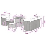 vidaXL Ensemble de canapé de jardin 8 Pièces Noir polyrotin