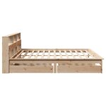 vidaXL Lit bibliothèque sans matelas 200x200 cm bois massif de pin