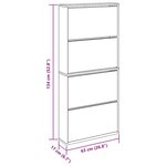 vidaXL Meuble à chaussures 4 étagères avec miroir 63x17x134 cm Chêne