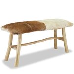 vidaXL Banc Cuir véritable Teck