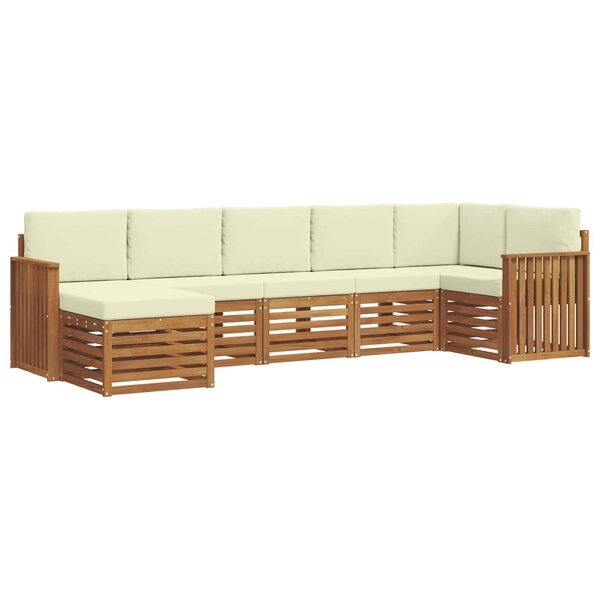 vidaXL Ensemble de canapés d'extérieur 7 pc Naturel et Crème