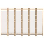 vidaXL Cloison de séparation pliante 6 panneaux 240 cm Bambou et toile