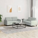 vidaXL Ensemble de canapés 2 Pièces gris clair velours