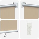vidaXL Store roulant extérieur protection UV Beige Polyester