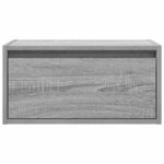 vidaXL Tables de chevet murales avec lumières LED 2 Pièces sonoma gris