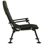 vidaXL Chaise de pêche avec accoudoir pliable vert