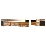 vidaXL Ensemble de canapés d'extérieur 7 Pièces Naturel