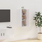 vidaXL Meuble TV mural Blanc brillant 40x34 5x80 cm