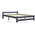 vidaXL Cadre de lit sans matelas gris foncé pin massif 160x200 cm