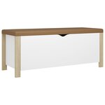 vidaXL Boîte de rangement et coussin blanc et chêne sonoma 105x40x45cm