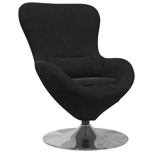 vidaXL Fauteuil œuf Noir Velours